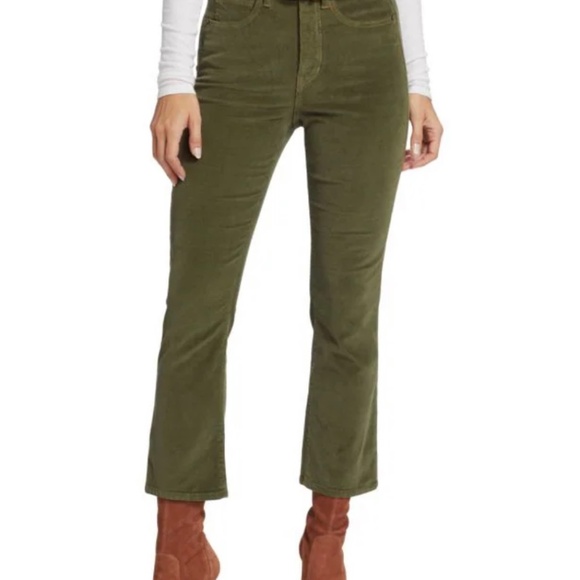 Veronica Beard Carly Kick Flare Corduroy Pants, Size 25, Laurel Green - Picture 1 of 7
